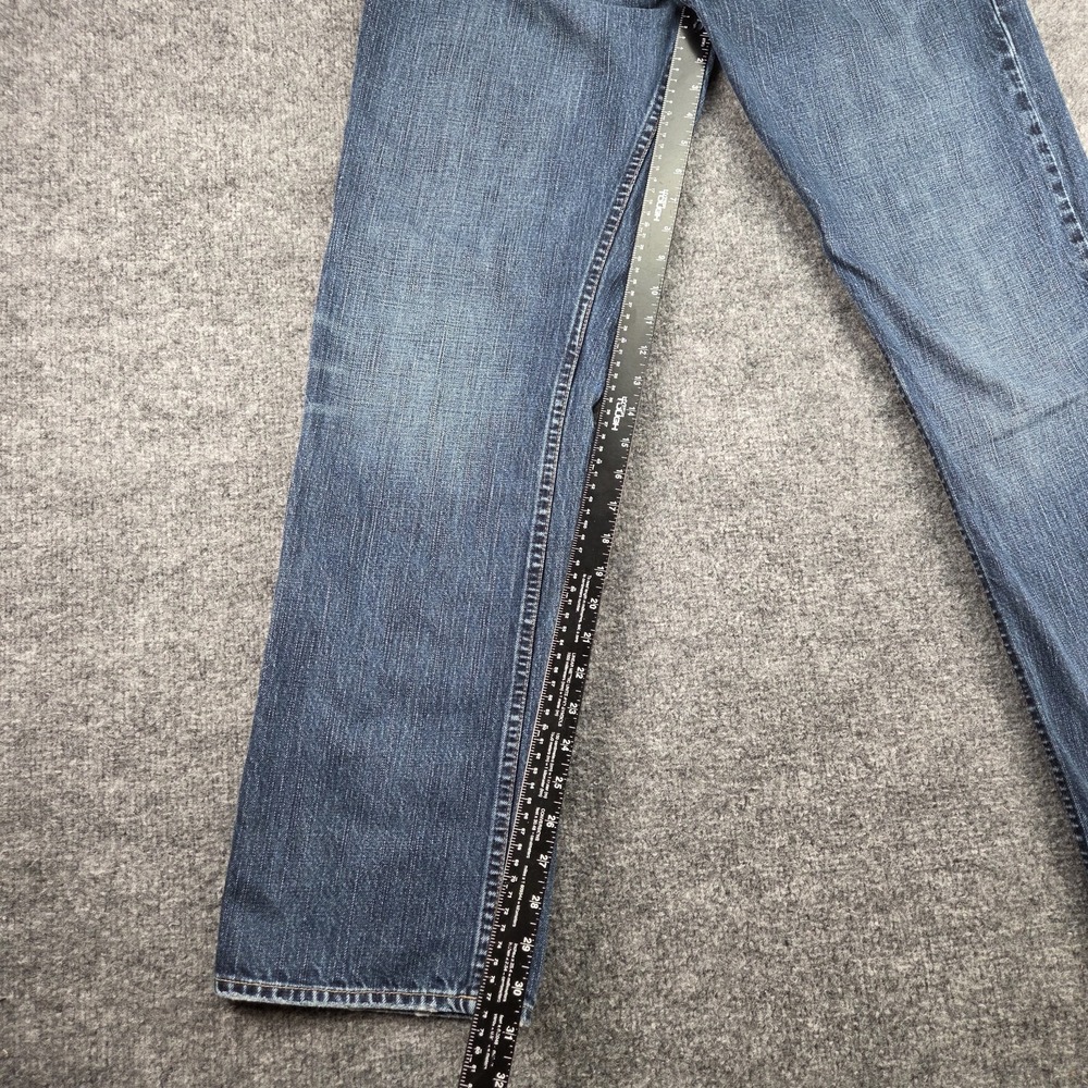 American Eagle Jeans Men 34x34 Straight Medium Wash Blue Denim Button Fly - Picture 6 of 16